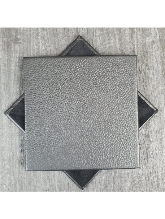 Black Shelly Leather Coaster- 10 см SQ (продажа)