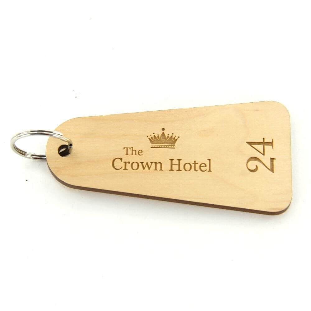 Key Fobs - Engraved Maple Veneer Wood - bhma