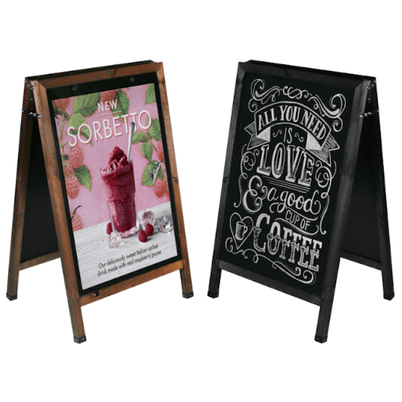 Wooden A-boards Poster Holder - Worldwide Menus